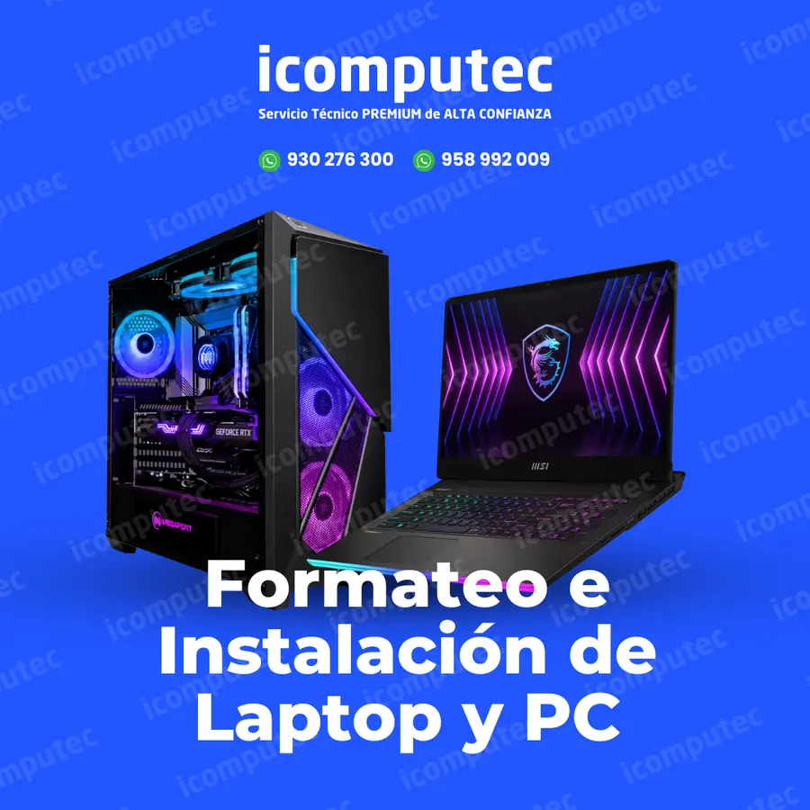 Formateo e instalación de sistema operativo en laptop y computadora